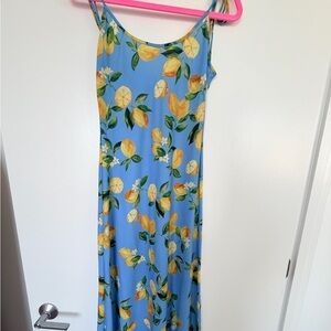 Citrus Delight Spaghetti Strap Maxi Dress